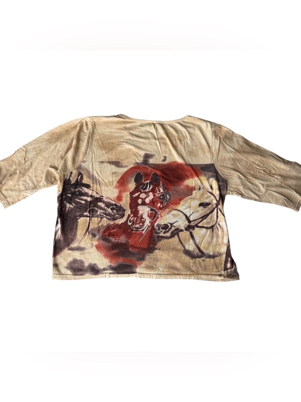 Vintage Take Two Clothing Co Horse Graphic Top XL Sequined Y2K Western - Picture 3 of 6